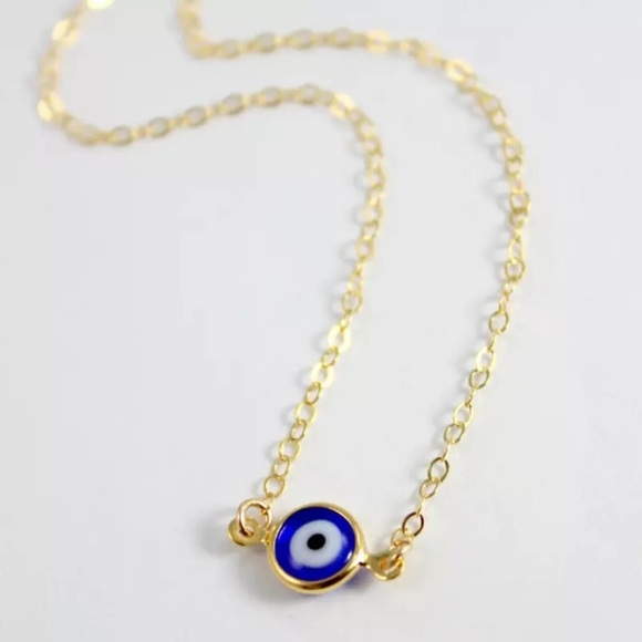 Urban Outfitters Jewelry - Evil Blue Eye Minimalist Symbolic Charm Necklace